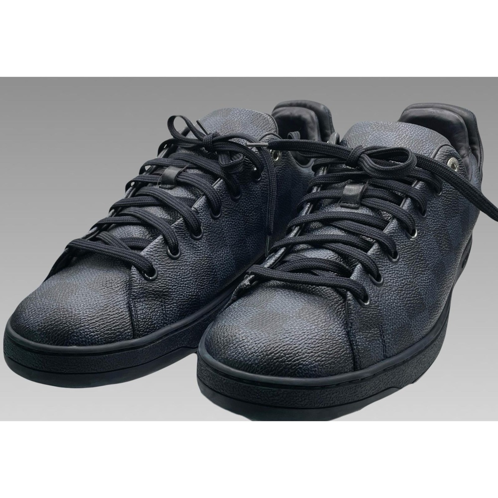LOUIS VUITTON Damier Cobalt Frontrow Sneakers MS 1116 Size 8 Navy Blue Great - Picture 5 of 7